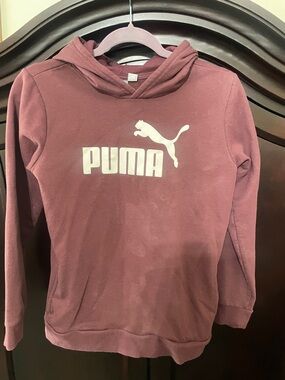Puma Burgundy Hoodie with White Logo